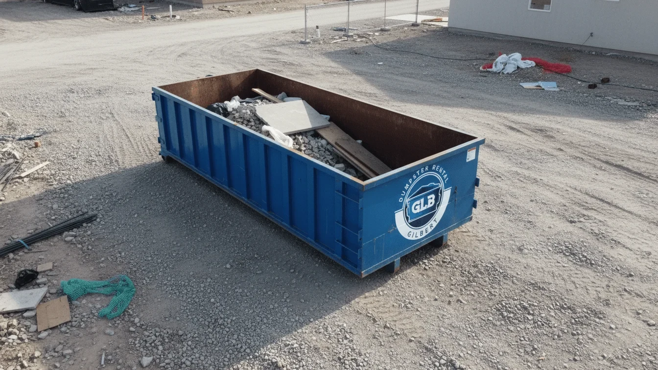 Roll-off dumpster delivered in Chandler, AZ by GLB Dumpster Rental Gilbert Roll-off dumpster delivered in Chandler, AZ by GLB Dumpster Rental Gilbert